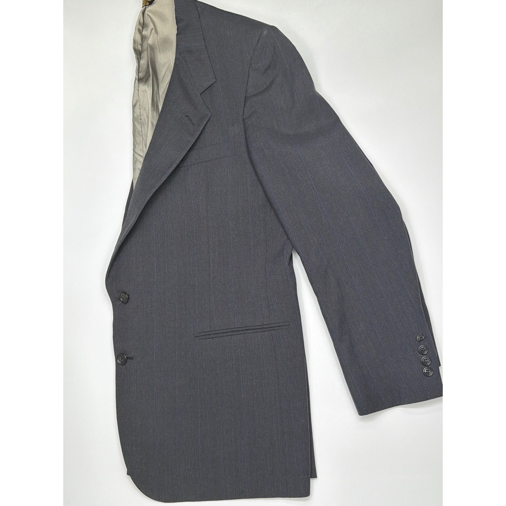 Nino Cerruti Men's Pinstripe Blazer Suit Jacket Charcoal Gray Blue Pinstripe USA - Picture 11 of 11